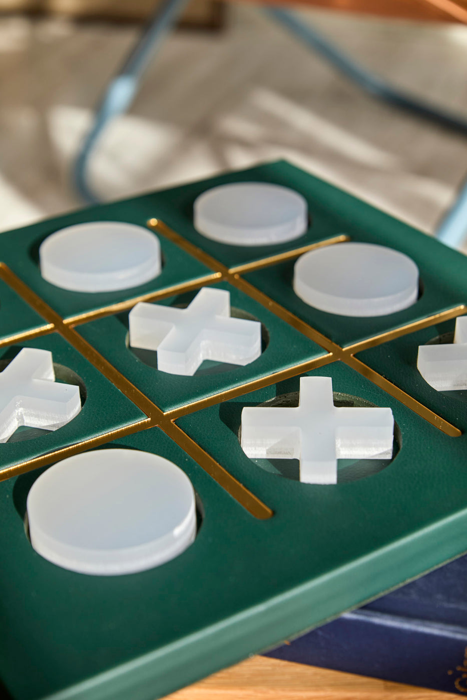 Designer Tic Tac Toe Spiel - dekoratives Tic Tac Toe Set aus Kunstleder — 7