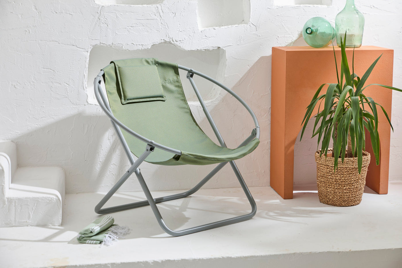 Luxuriöser, Klappbarer Lounge-Sessel aus Canvas -Grün — 8
