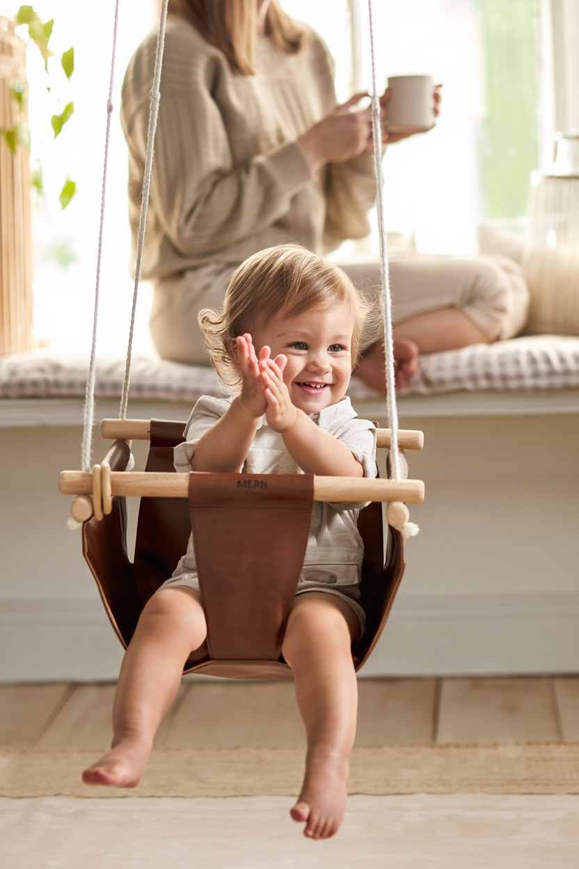 Makramee Babyschaukel / Braun — 19