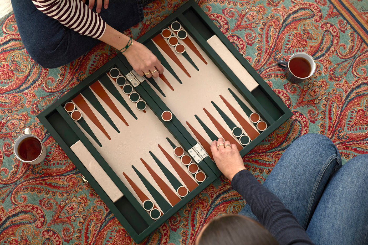 Luxus Backgammon Set - dekoratives Brettspiel mit Echtleder — 1
