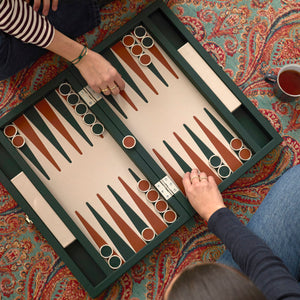 Luxus Backgammon Set - dekoratives Brettspiel mit Echtleder – 1