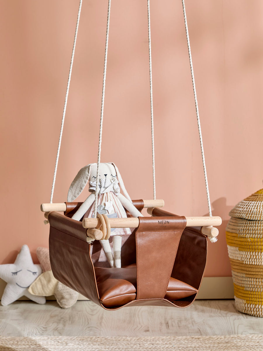 Makramee Babyschaukel / Braun Detail