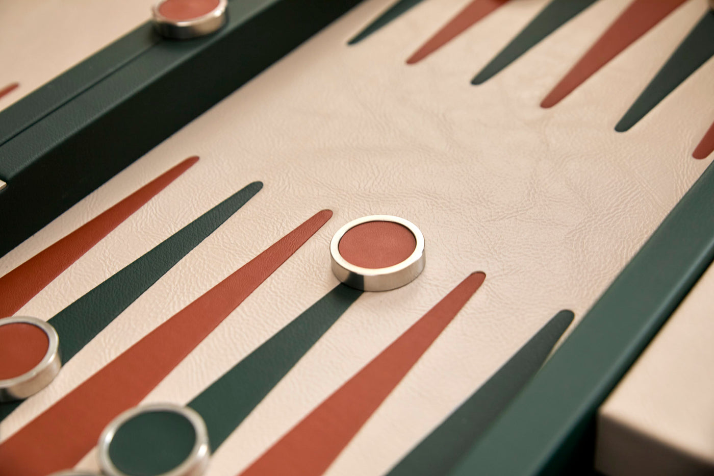 Luxus Backgammon Set - dekoratives Brettspiel mit Echtleder — 3