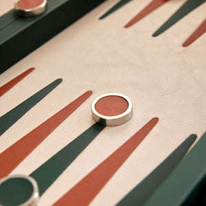 Luxus Backgammon Set - dekoratives Brettspiel mit Echtleder – 3