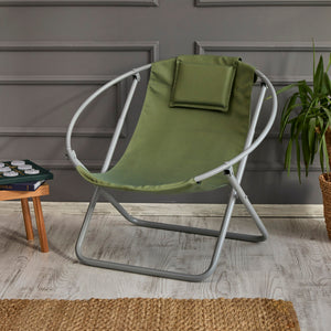 Luxuriöser, Klappbarer Lounge-Sessel aus Canvas -Grün – 3