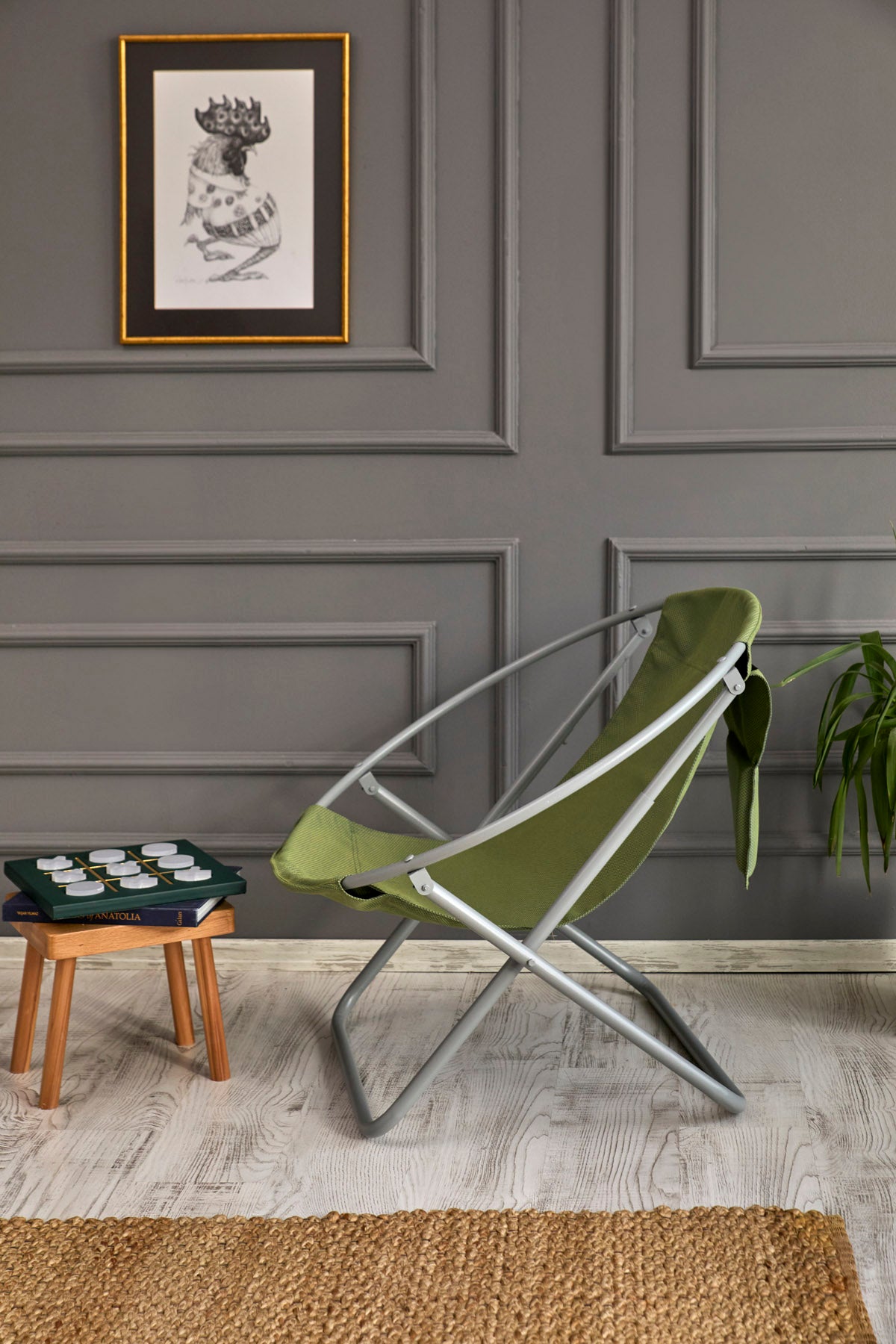 Luxuriöser, Klappbarer Lounge-Sessel aus Canvas