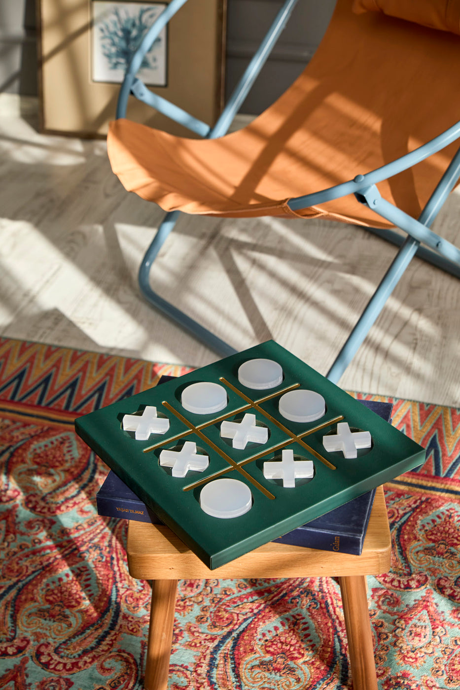 Designer Tic Tac Toe Spiel - dekoratives Tic Tac Toe Set aus Kunstleder — 6