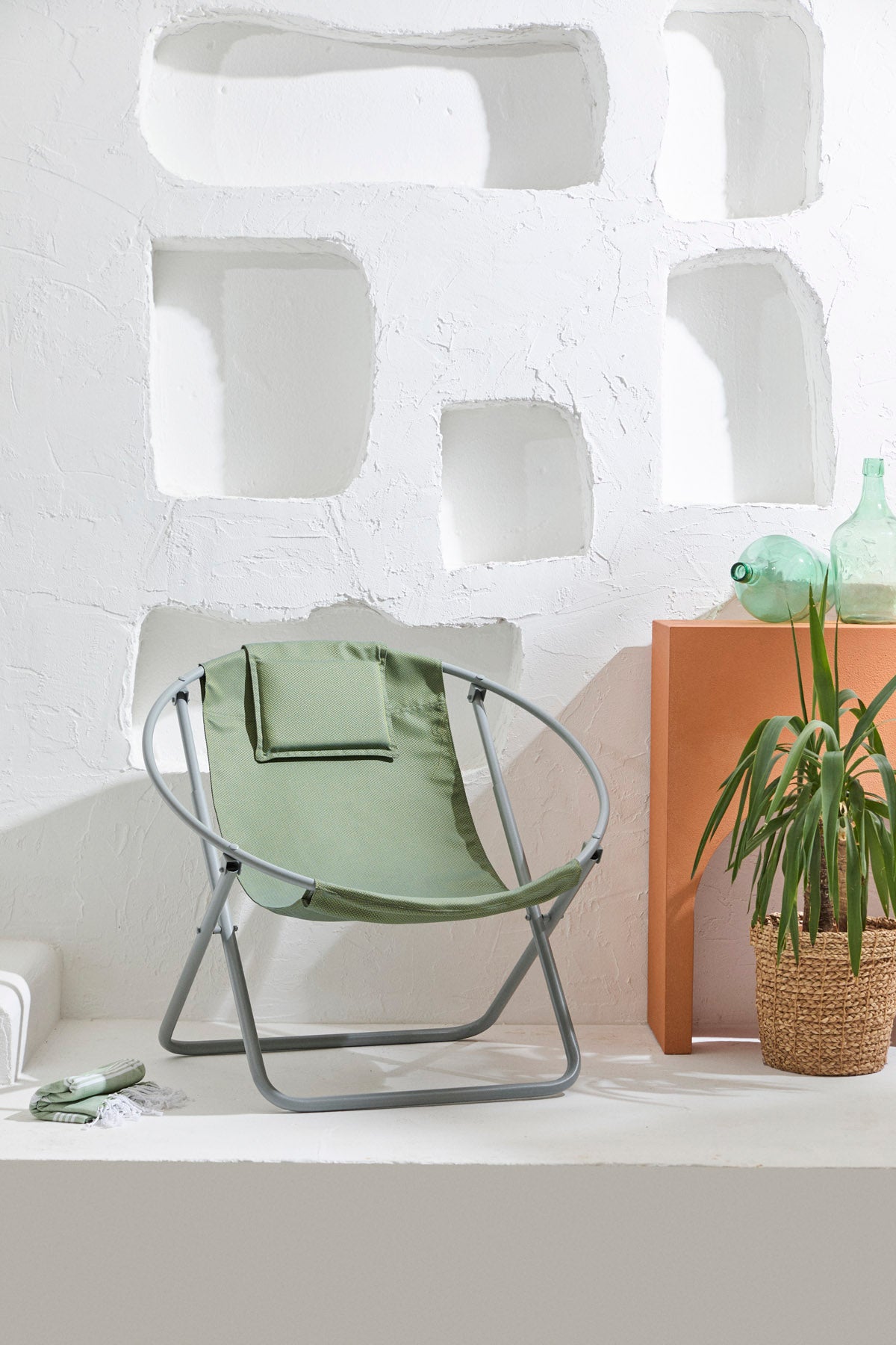 Luxuriöser, Klappbarer Lounge-Sessel aus Canvas -Grün