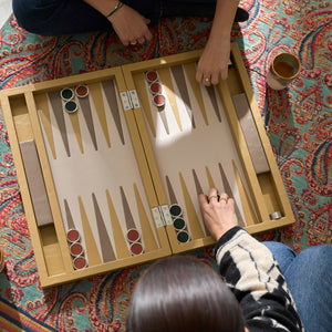 Luxus Backgammon Set - dekoratives Brettspiel mit Echtleder – 7