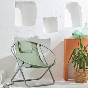 Luxuriöser, Klappbarer Lounge-Sessel aus Canvas -Grün – 7