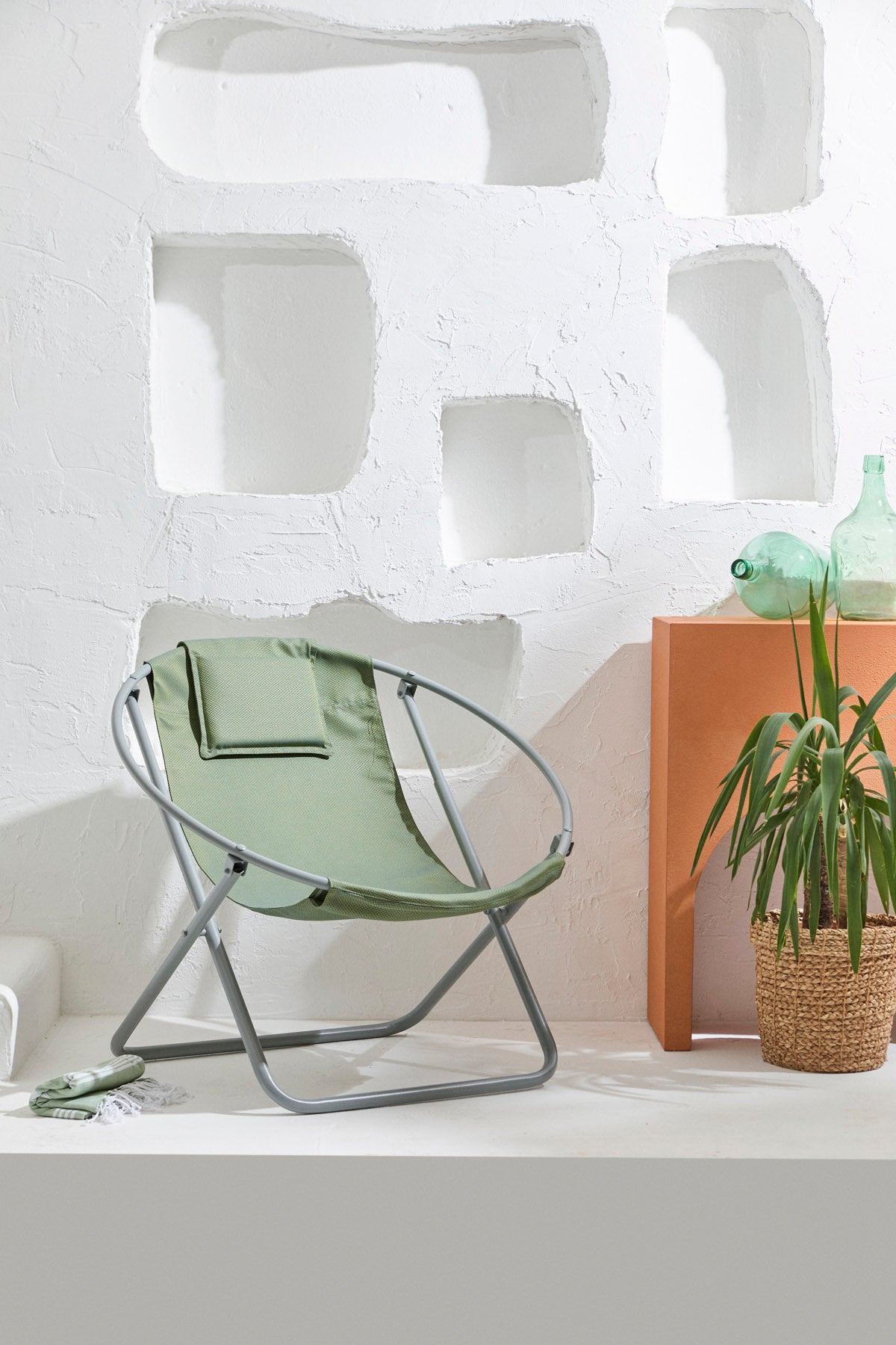 Luxuriöser, Klappbarer Lounge-Sessel aus Canvas -Grün