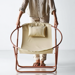 Leder-Klappsessel – Beige – 3