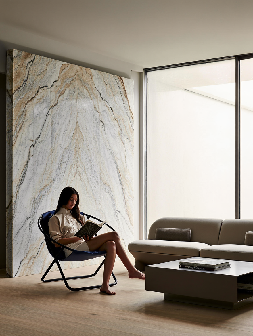 Klappbarer Ledersessel - Indigo