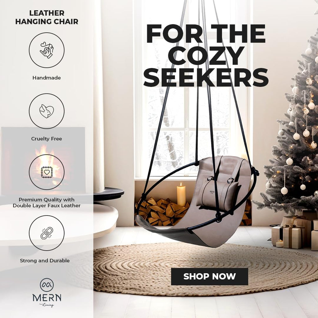 Runder Hängesessel aus Kunstleder (Ø 86 cm) – Indoor & überdachte Außenbereiche - Mink