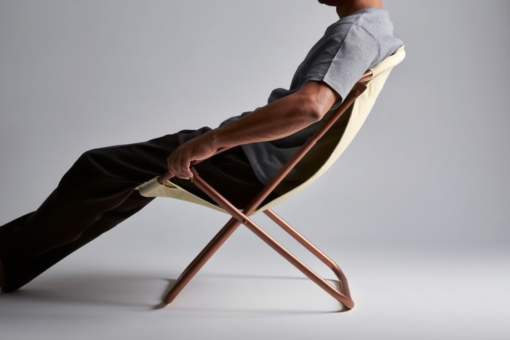 Leather Folding Chair – Beige