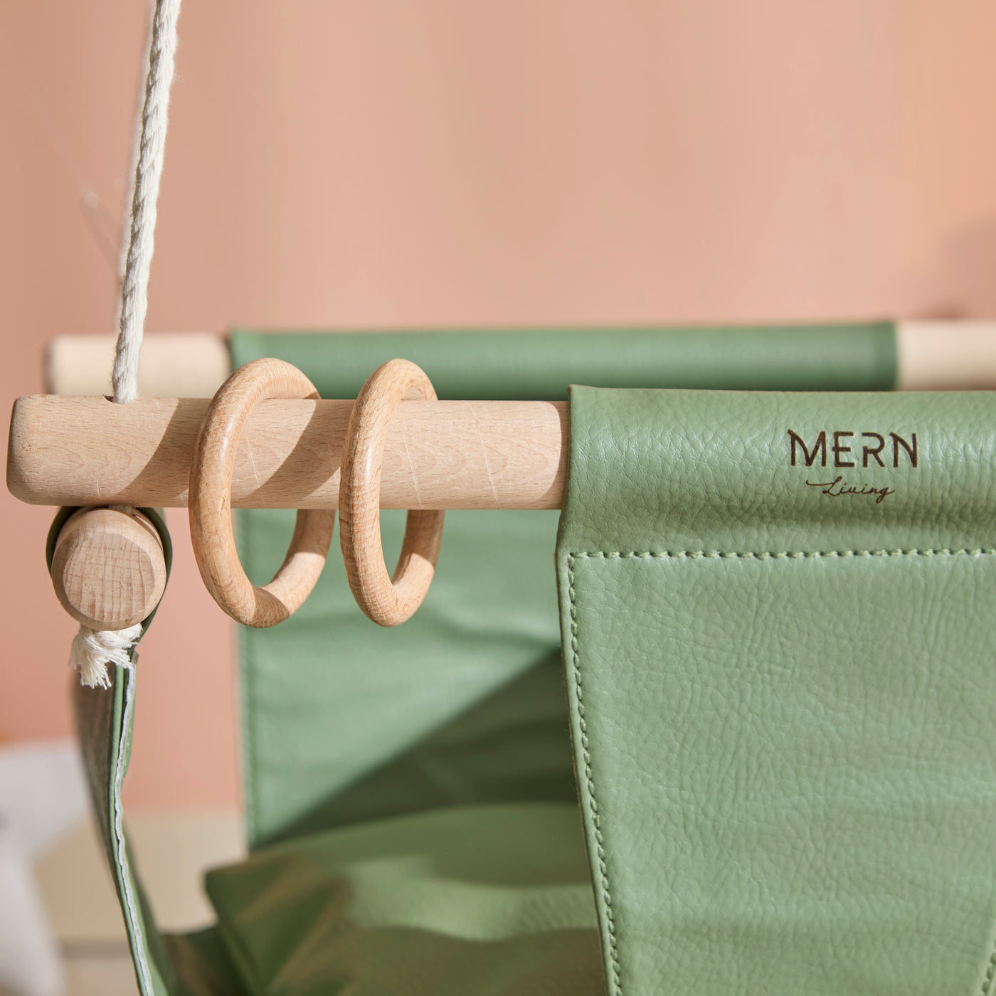 Makramee Babyschaukel /Grün — 4