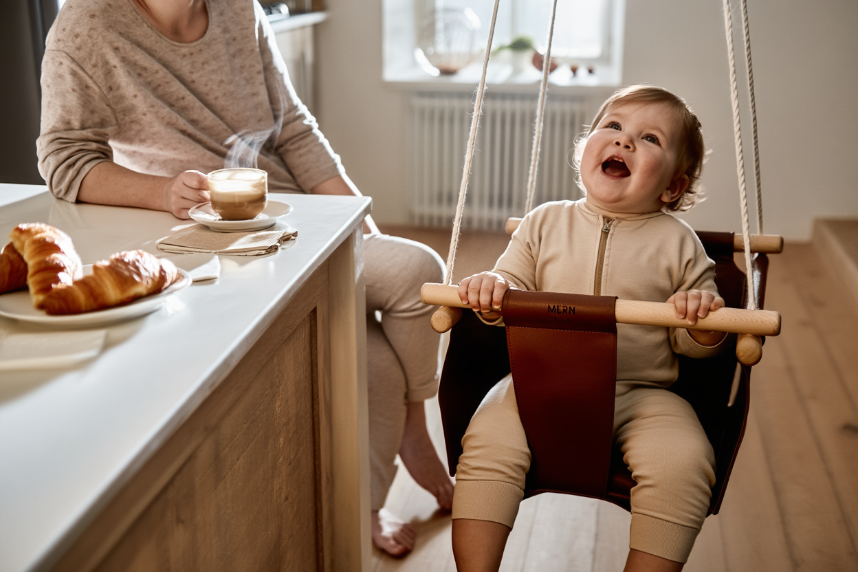 Makramee Babyschaukel / Braun — 20