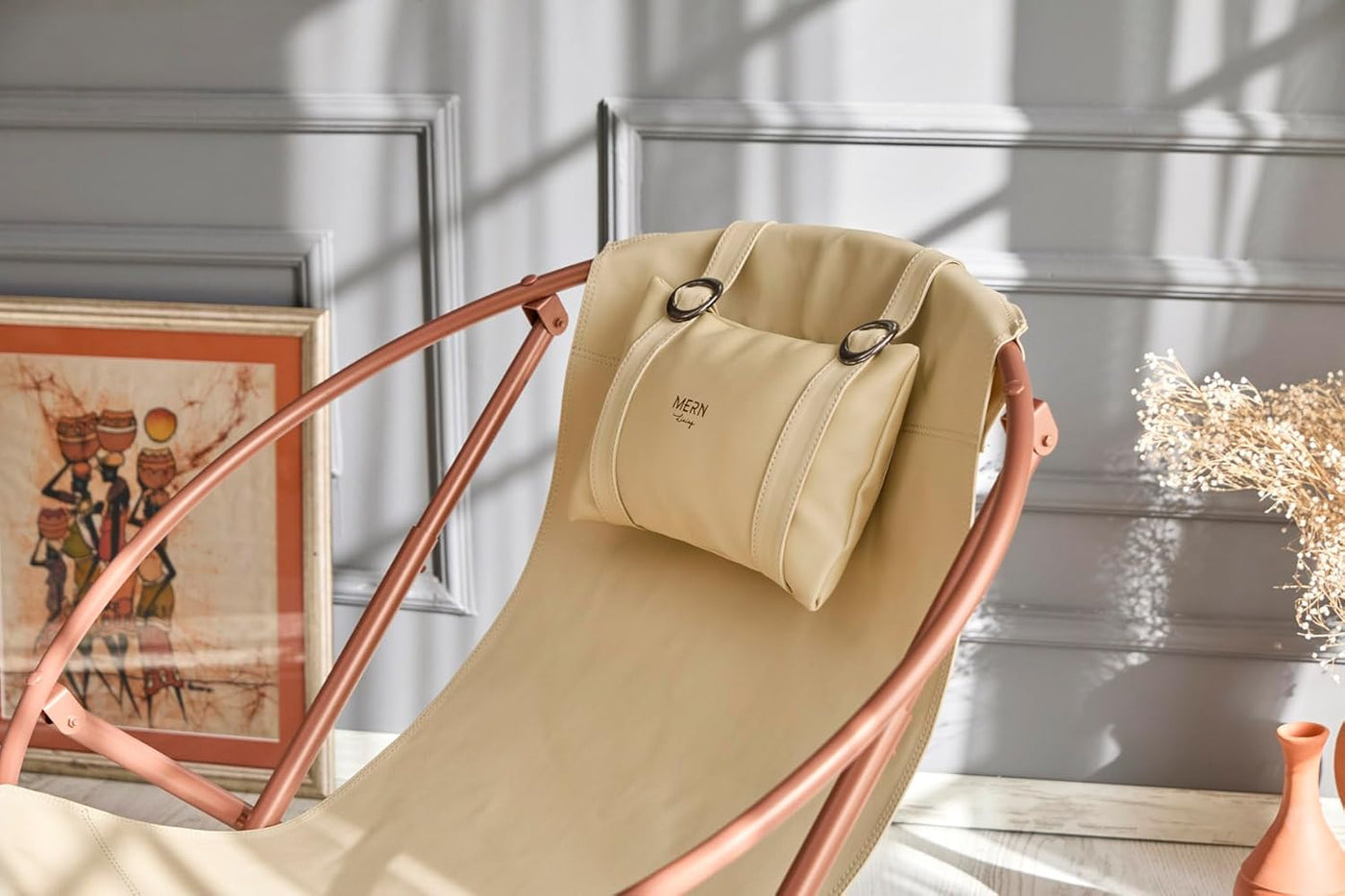 Leder-Klappsessel – Beige — 13