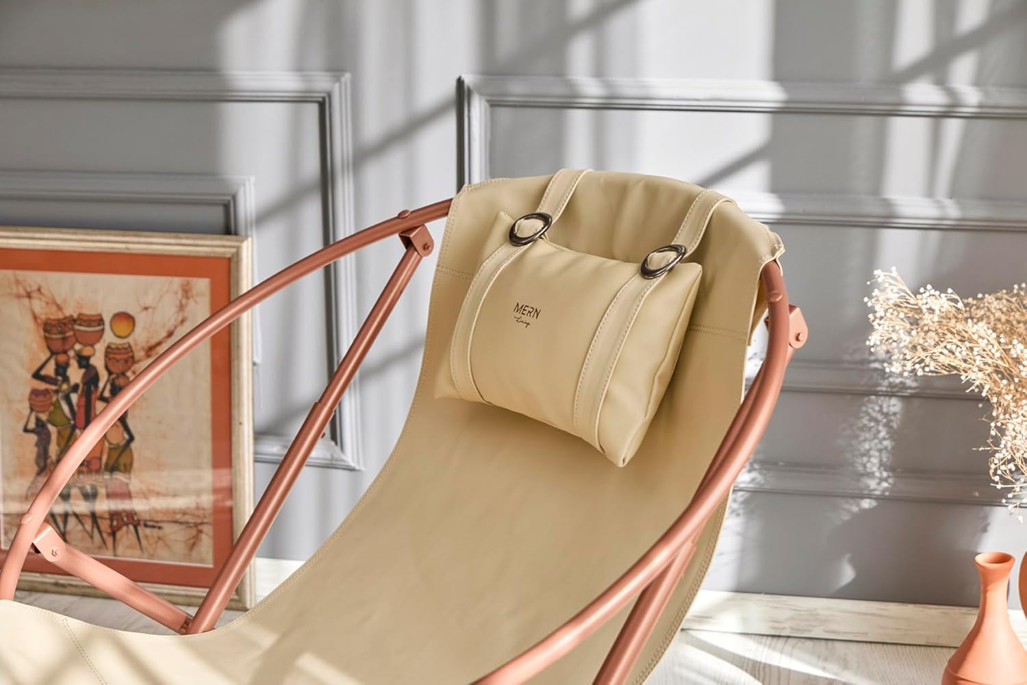 Leather Folding Chair – Beige