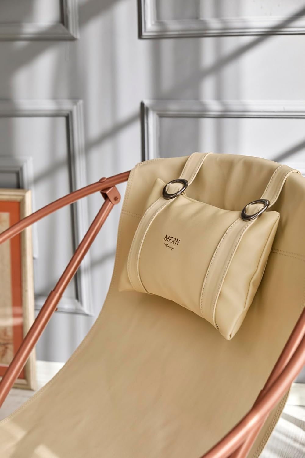 Leather Folding Chair – Beige