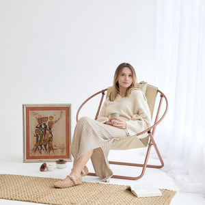 Leder-Klappsessel – Beige – 16