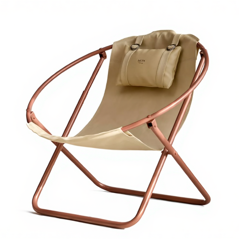 Leather Folding Chair – Beige