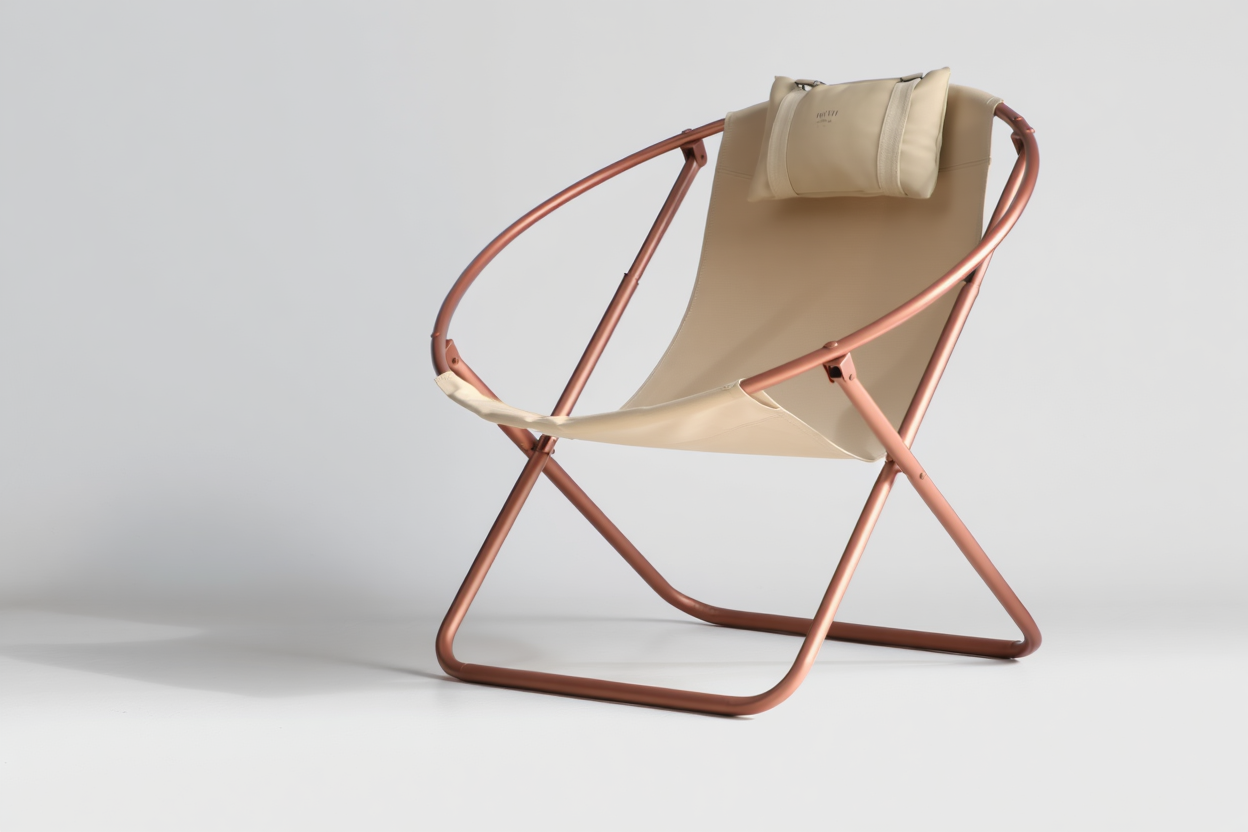 Leather Folding Chair – Beige