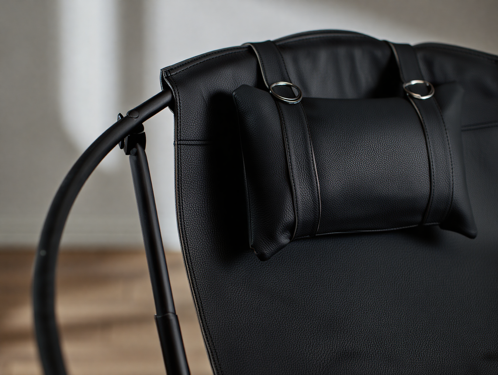 Klappbarer Ledersessel – Schwarz