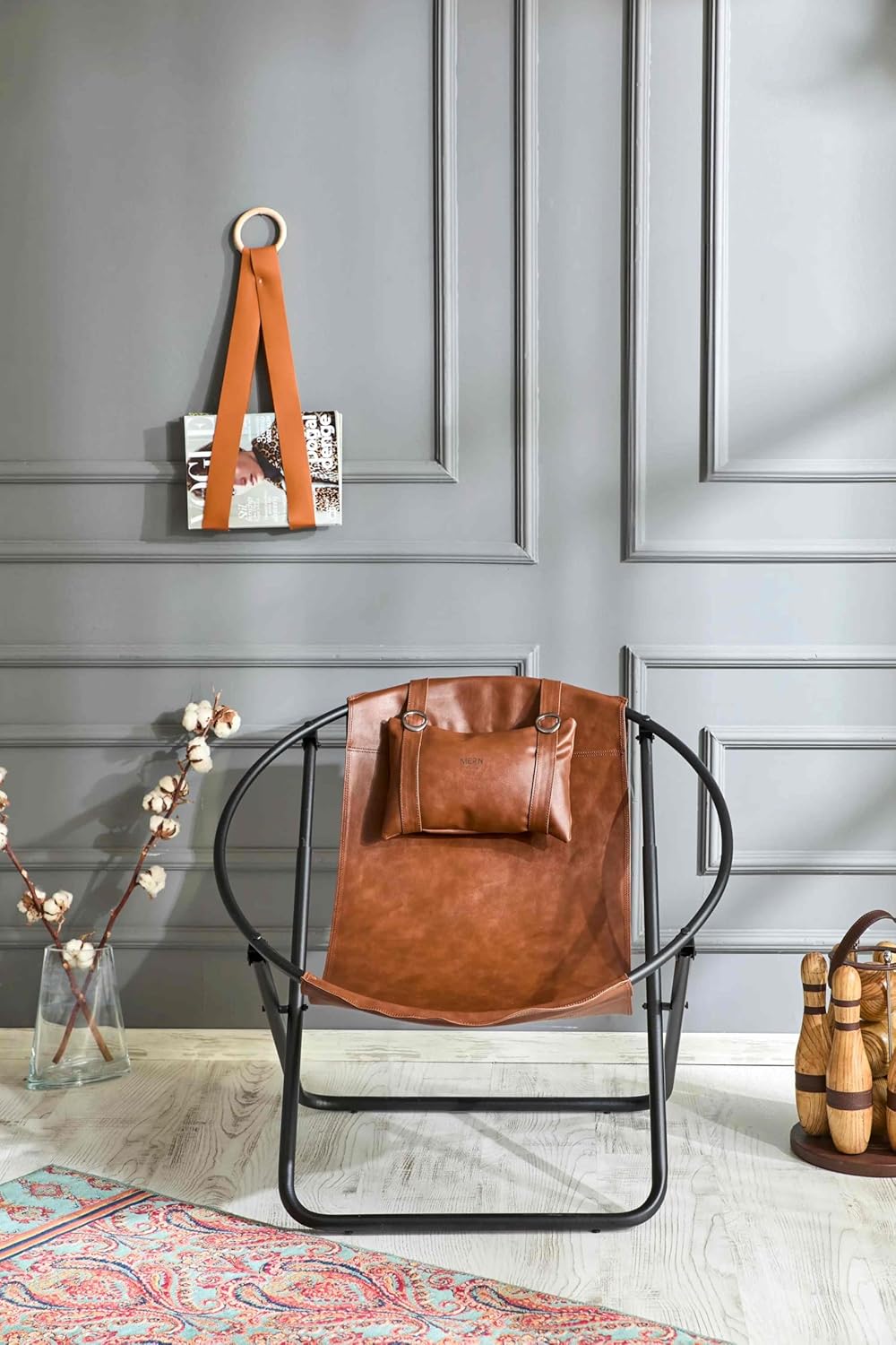 Klappbarer Ledersessel – Braun