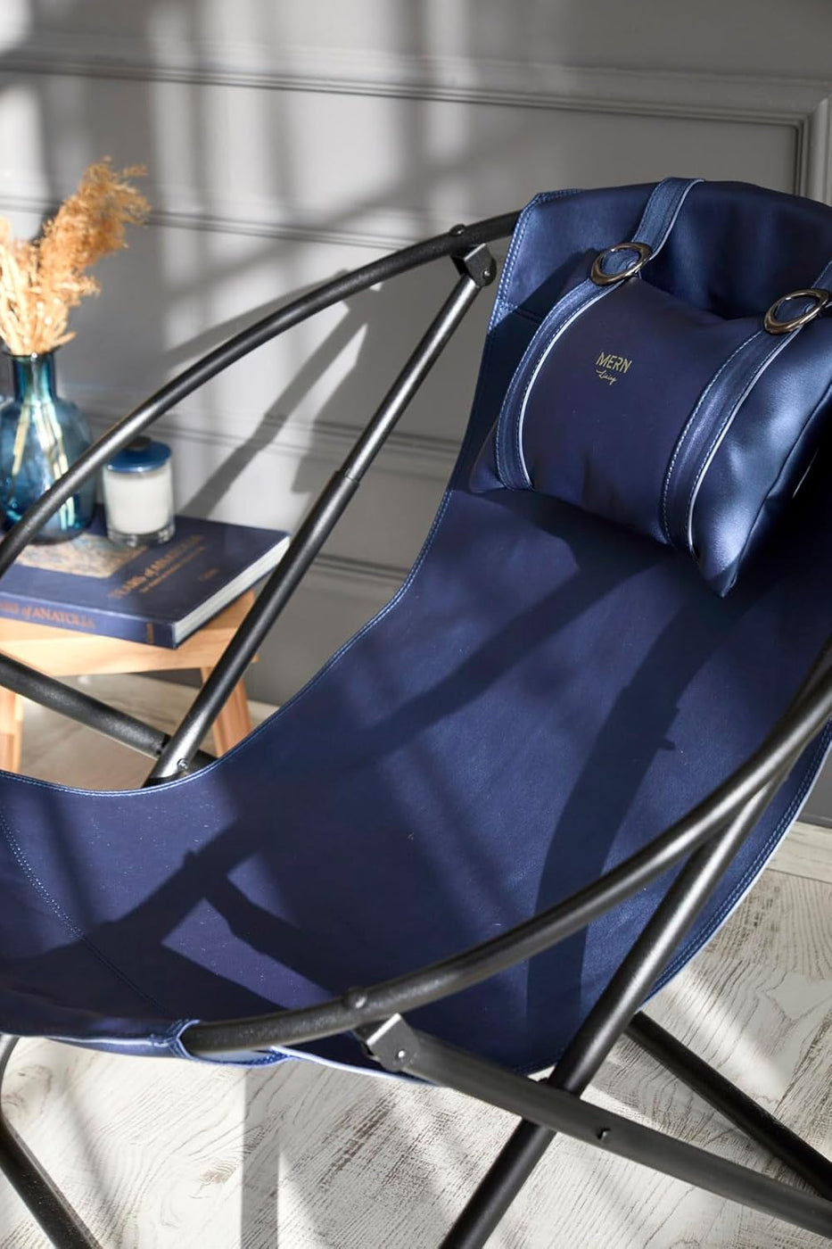 Klappbarer Ledersessel - Indigo — 11