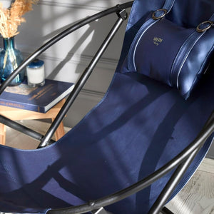 Klappbarer Ledersessel - Indigo – 11