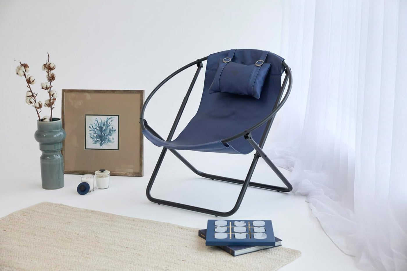 Klappbarer Ledersessel - Indigo — 13
