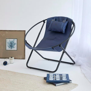 Klappbarer Ledersessel - Indigo – 13
