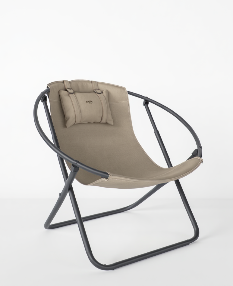 Klappbarer Ledersessel - Mink