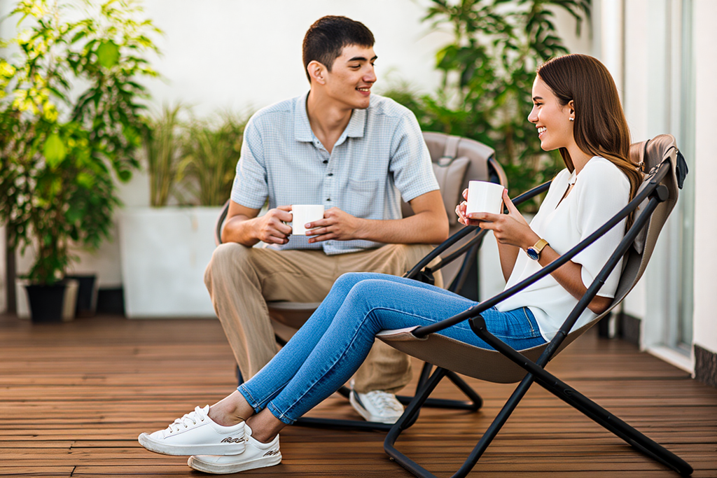 Klappbarer Ledersessel - Mink