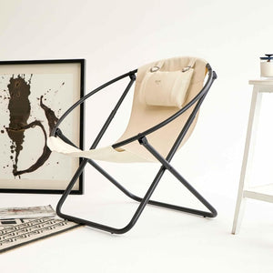 Leather Folding Chair - Cream – 2