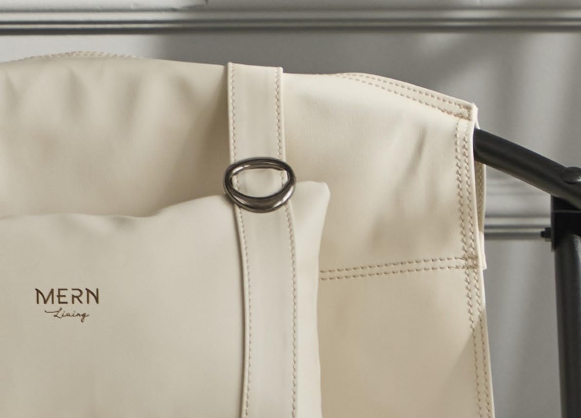 Leather Folding Chair - Cream — 5