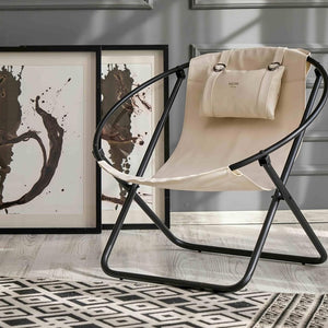 Leather Folding Chair - Cream – 10