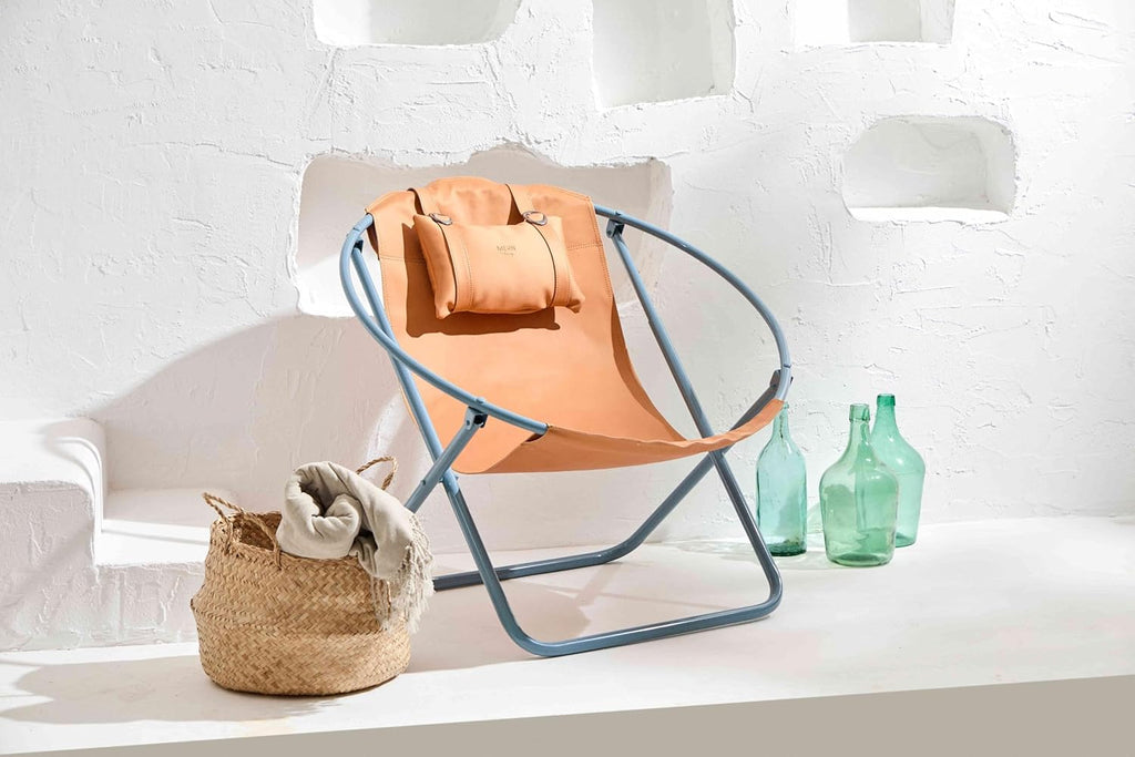 Klappbarer Ledersessel – Orange