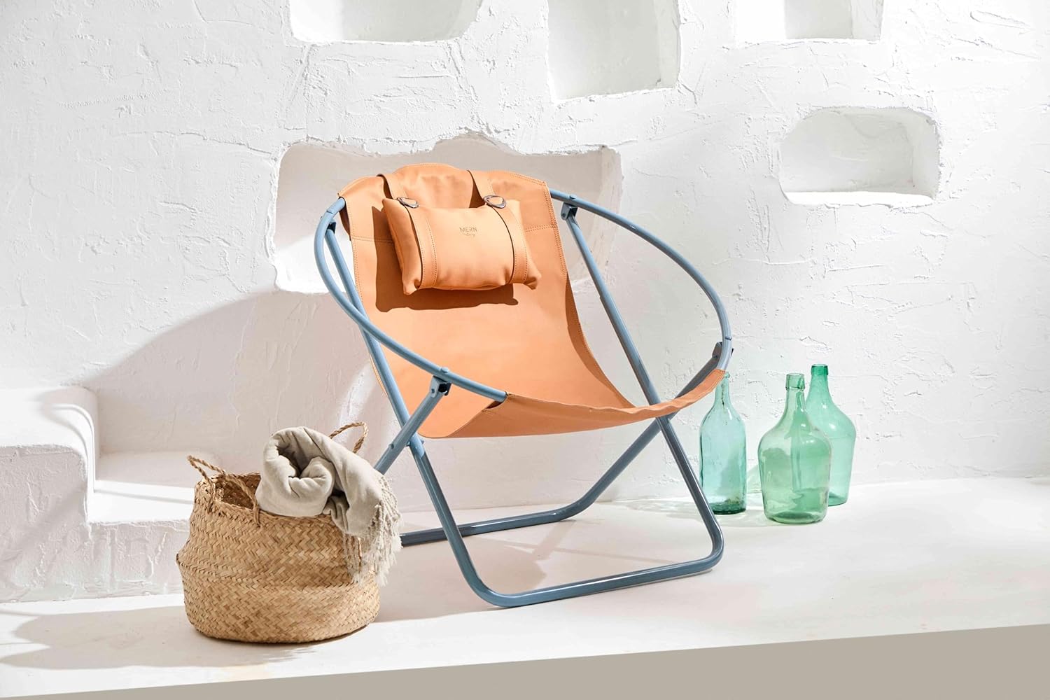 Klappbarer Ledersessel – Orange