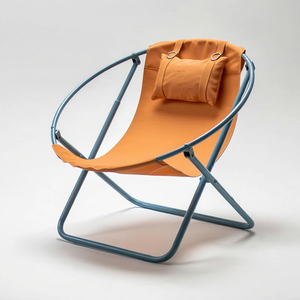 Klappbarer Ledersessel – Orange – 1