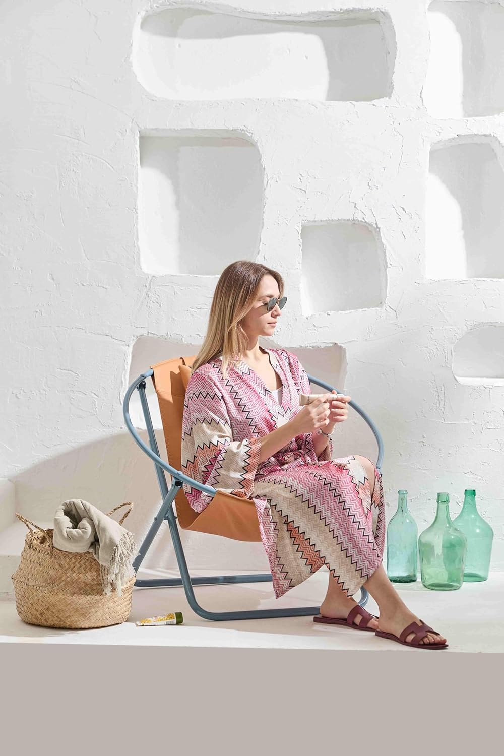 Klappbarer Ledersessel – Orange