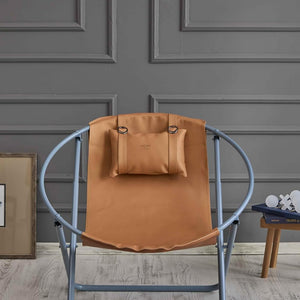 Klappbarer Ledersessel – Orange – 9