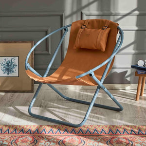 Klappbarer Ledersessel – Orange – 10