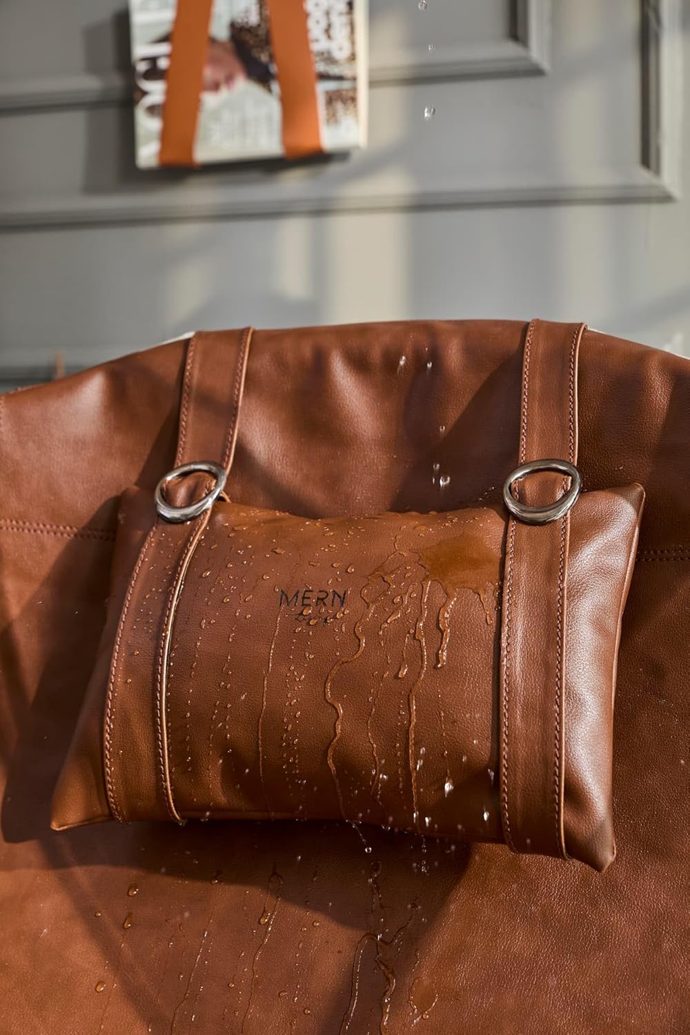 Runder Hängesessel aus Kunstleder (Ø 86 cm) – Indoor & überdachte Außenbereiche - Braun