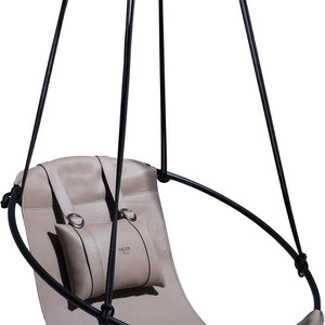 Runder Hängesessel aus Kunstleder (Ø 86 cm) – Indoor & überdachte Außenbereiche - Mink – 7