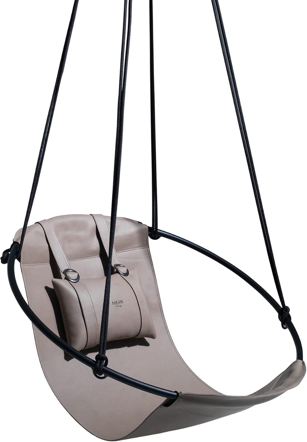 Runder Hängesessel aus Kunstleder (Ø 86 cm) – Indoor & überdachte Außenbereiche - Mink