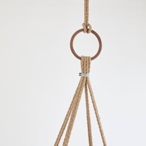 Hängesessel aus Echtleder mit Teak-Beschichtung (Ø 100 cm) – 6