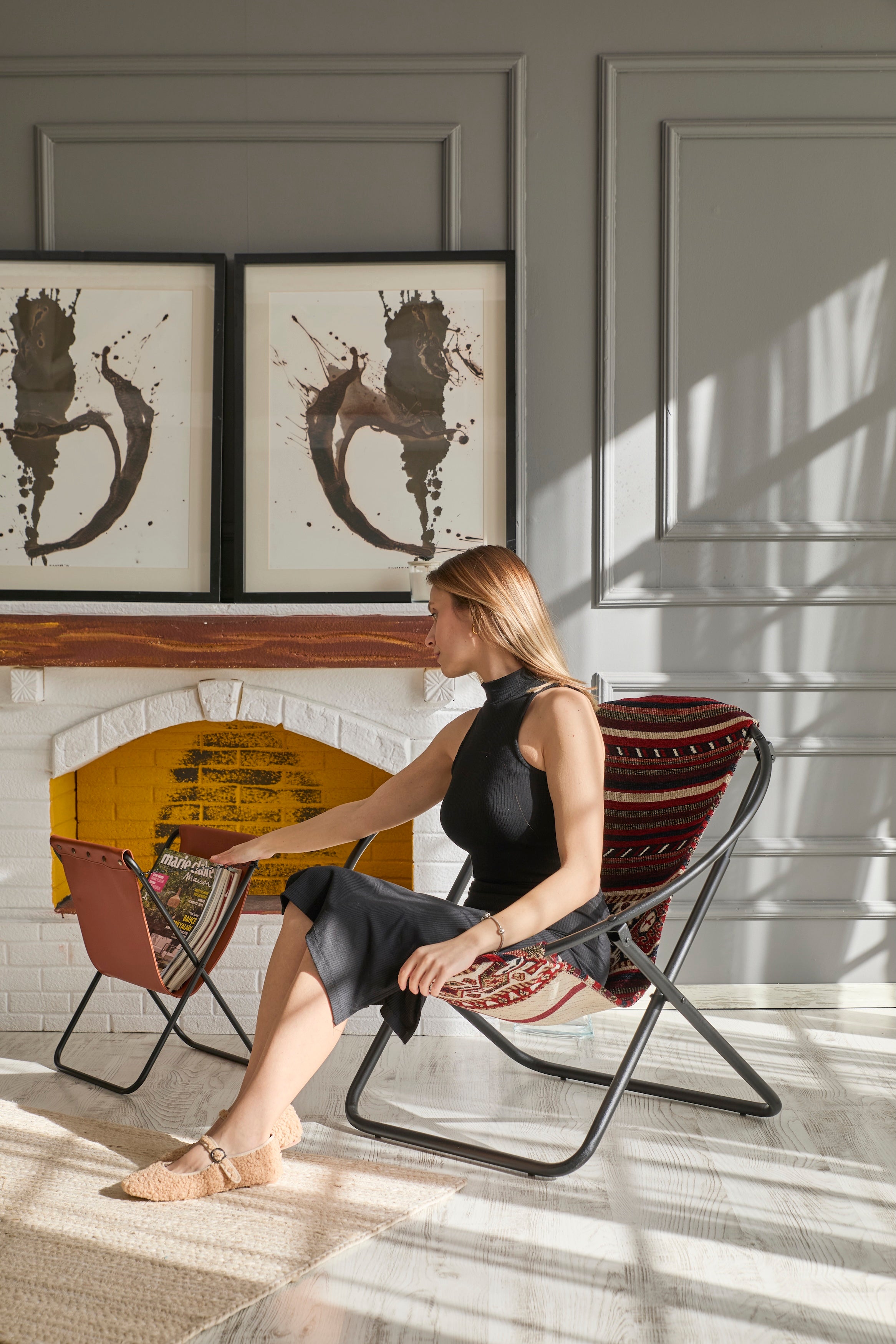 Klappbarer Kilim-Loungesessel