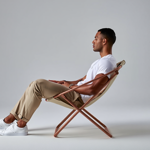 Leder-Klappsessel – Beige – 8
